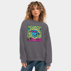 Женский свитшот oversize без начеса хлопок Mr Beast Drawing Coton - фото 2