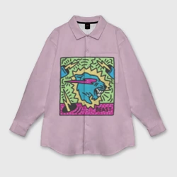 Мужская рубашка oversize 3D Mr Beast Drawing Full Print