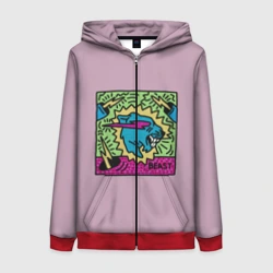 Женская толстовка 3D на молнии Mr Beast Drawing Full Print