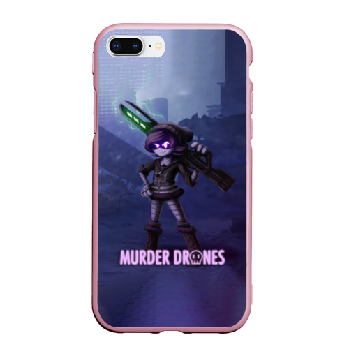 Чехол для iPhone 7Plus/8 Plus матовый Murder Drones Uzi Дроны убийцы, цвет розовый