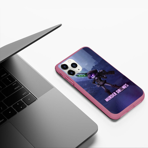 Чехол для iPhone 11 Pro матовый Murder Drones Uzi Дроны убийцы, цвет малиновый - фото 5