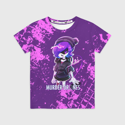 Детская футболка 3D с принтом Murder Drones Uzi Дроны-убийцы, вид спереди #2