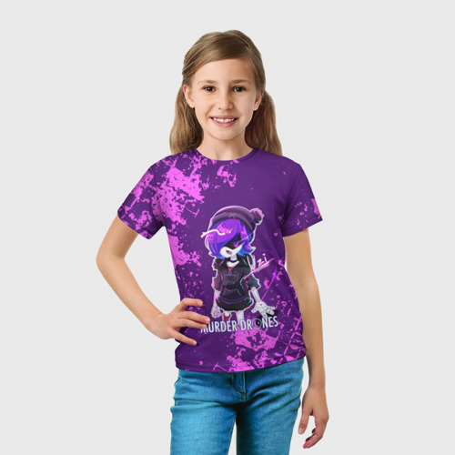Детская футболка 3D с принтом Murder Drones Uzi Дроны-убийцы, вид сбоку #3