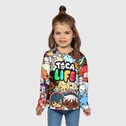 Детский лонгслив 3D Toca Life персонажи из игры - фото 2
