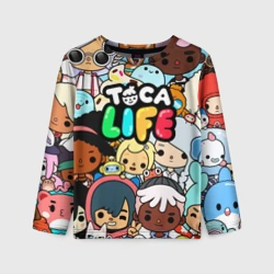 Детский лонгслив 3D Toca Life персонажи из игры