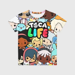 Детская футболка 3D Toca Life персонажи из игры