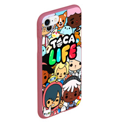Чехол для iPhone 7/8 матовый Toca Life персонажи из игры - фото 2