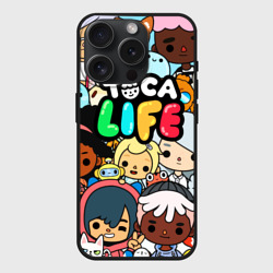 Чехол силиконовый для Apple iPhone 15 Pro матовый Toca Life персонажи из игры