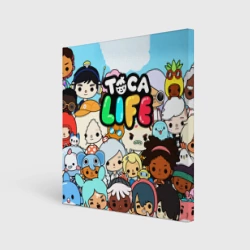 Холст квадратный Toca life персонажи