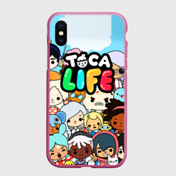 Чехол для iPhone XS Max матовый Toca life персонажи