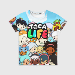 Детская футболка 3D Toca life персонажи
