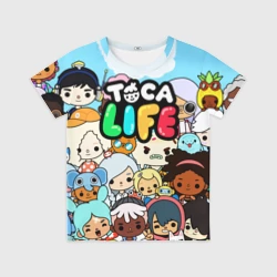 Детская футболка 3D Toca life персонажи