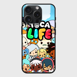 Чехол силиконовый для Apple iPhone 15 Pro матовый Toca life персонажи
