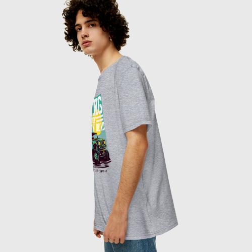 Мужская футболка хлопок Oversize Авто король бездорожья, цвет меланж - фото 5