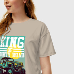 Женская футболка хлопок Oversize Авто король бездорожья - фото 2