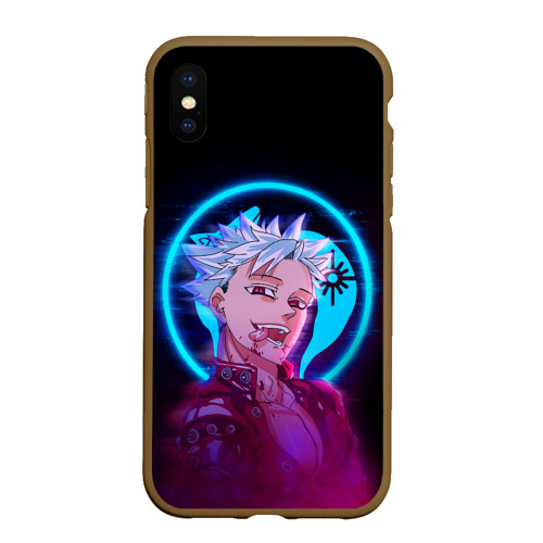 Чехол для iPhone XS Max матовый Ban seven deadly sins neon Бан, цвет коричневый