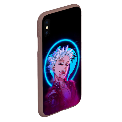 Чехол для iPhone XS Max матовый Ban seven deadly sins neon Бан, цвет коричневый - фото 3