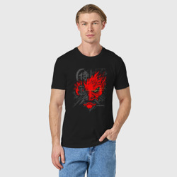 Мужская футболка хлопок Cyberpunk 2077 демон samurai - фото 2
