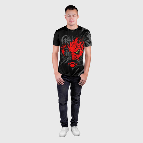Мужская футболка 3D Slim Cyberpunk 2077 samurai, цвет 3D печать - фото 4