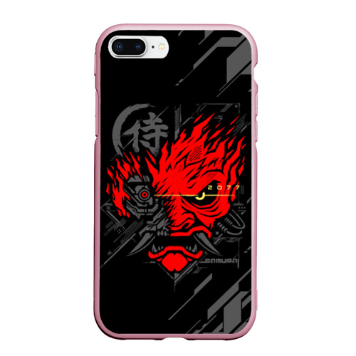 Чехол для iPhone 7Plus/8 Plus матовый Cyberpunk 2077 samurai, цвет розовый