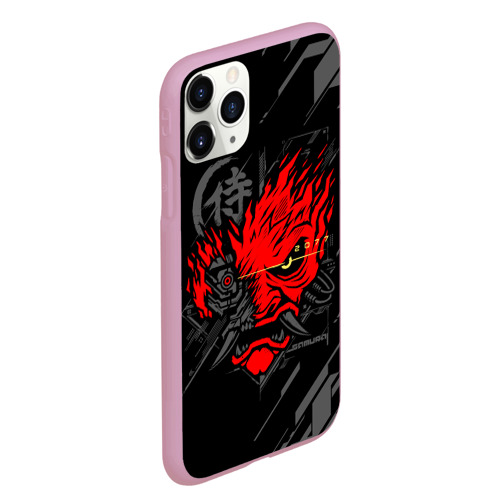 Чехол для iPhone 11 Pro Max матовый Cyberpunk 2077 samurai, цвет розовый - фото 3