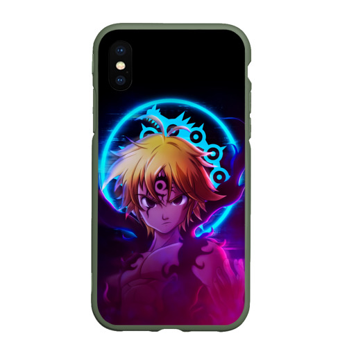 Чехол для iPhone XS Max матовый Meliodas 7 daedly sins Мелиодас, цвет темно-зеленый