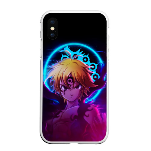 Чехол для iPhone XS Max матовый Meliodas 7 daedly sins Мелиодас, цвет белый