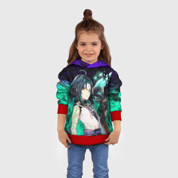 Детская толстовка 3D Сяо Геншин Импакт в неоновом огне - фото 2