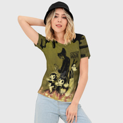 Женская футболка 3D Slim Friends Bendy and the ink machine - фото 2