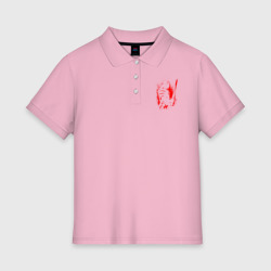 Женское поло хлопок Ведьмак и плотва, руны, брызги красок