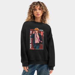 Женский свитшот oversize без начеса хлопок Моб Психо 100 Аратака Рэйгэн - фото 2