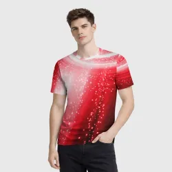 Мужская футболка 3D Красная космическая спираль - фото 2