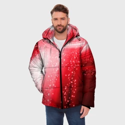 Мужская зимняя куртка 3D Красная космическая спираль - фото 2