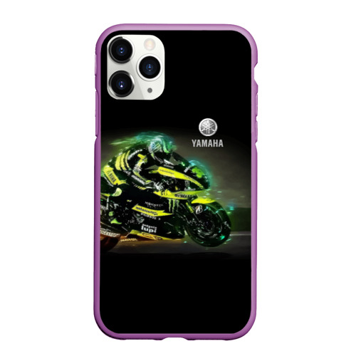 Чехол для iPhone 11 Pro Max матовый Yamaha - famous racing team!, цвет фиолетовый