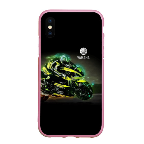 Чехол для iPhone XS Max матовый Yamaha - famous racing team!, цвет розовый