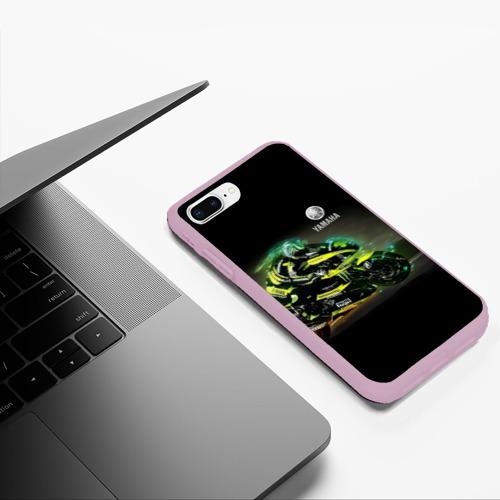 Чехол для iPhone 7Plus/8 Plus матовый Yamaha - famous racing team!, цвет розовый - фото 5