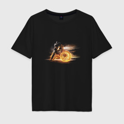 Мужская футболка хлопок Oversize Fire biker