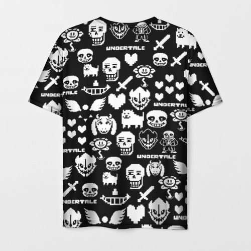 Мужская футболка 3D UNDERTALE PATTERN БЕЛЫЙ, цвет 3D печать - фото 2