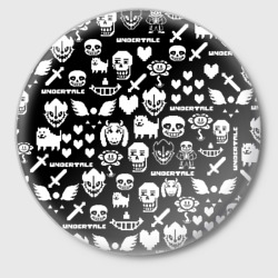 Значок UNDERTALE PATTERN БЕЛЫЙ