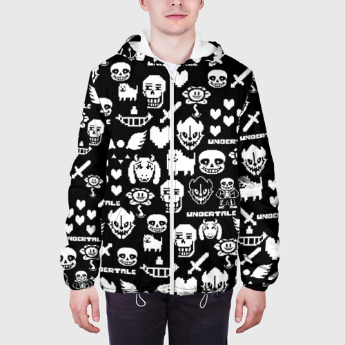 Мужская куртка 3D UNDERTALE PATTERN БЕЛЫЙ, цвет 3D печать - фото 4