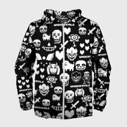 Мужская ветровка 3D UNDERTALE PATTERN БЕЛЫЙ