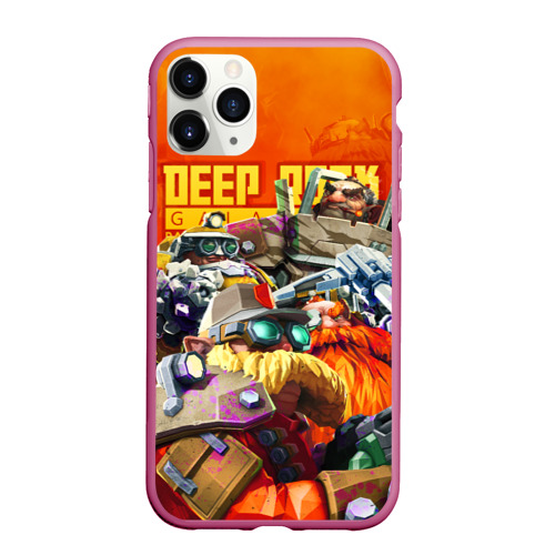 Чехол для iPhone 11 Pro Max матовый Deep Rock Galactic Герои, цвет малиновый