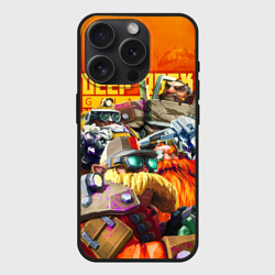 Чехол силиконовый для Apple iPhone 15 Pro матовый Deep Rock Galactic Герои