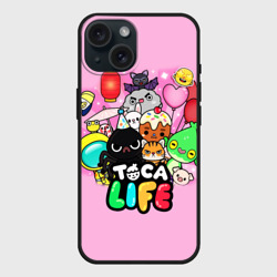 Чехол силиконовый для Apple iPhone 15 матовый Toca Boca Тока Бока животные