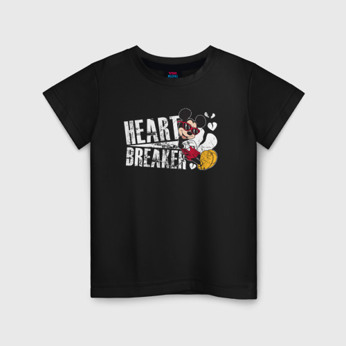 Детская футболка хлопок Mickey heart Breaker, цвет черный