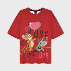 Nibbles and Jerry Love – Мужская футболка oversize 3D с принтом купить