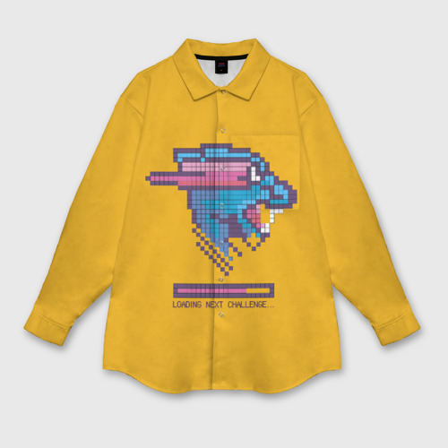 Женская рубашка oversize 3D Mr Beast Pixel Art, цвет белый