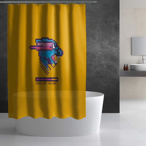 Штора 3D для ванной Mr Beast Pixel Art - фото 3