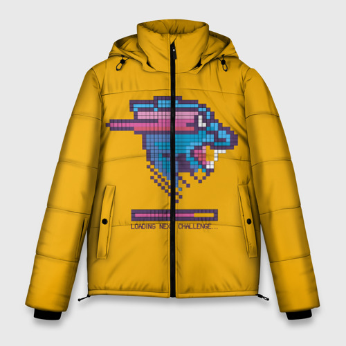 Мужская зимняя куртка 3D Mr Beast Pixel Art, цвет светло-серый