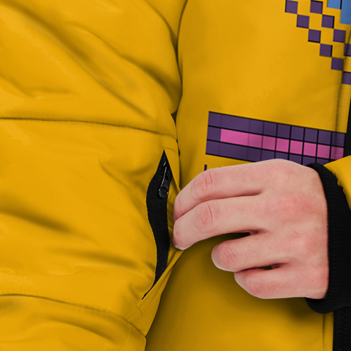 Мужская зимняя куртка 3D Mr Beast Pixel Art, цвет светло-серый - фото 6